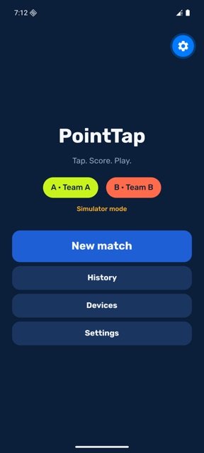 PointTap home screen